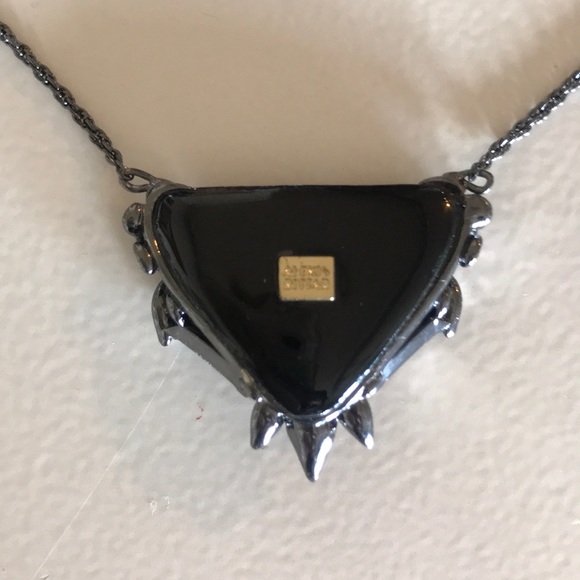 Alexia Bittar Black & Crystal Pendant Necklace 19” - Picture 5 of 6